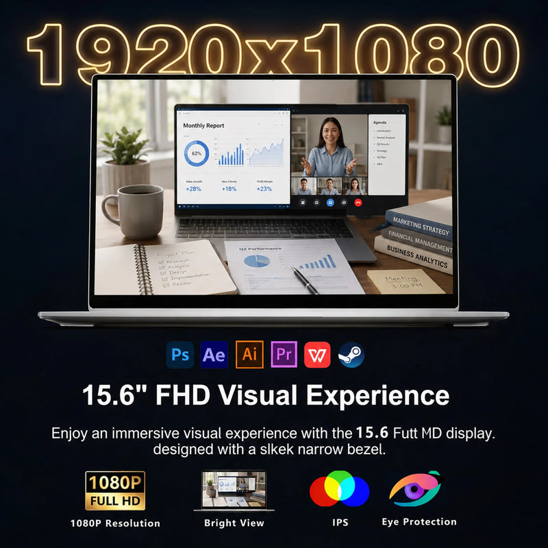 Core I9-10980 Office Laptop | 16GB RAM | 1TB 2TB SSD | 1080P FHD | Fingerprint Unlock | Ideal for Everyday Office Work and Study