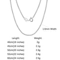 ORSA JEWELS 925 Sterling Silver Chain Necklaces Fashion Party for Men Women DIY Jewelry Simple High Quality 16-24 Inch Wholesale