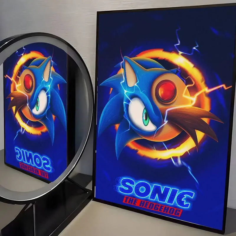 Sonic the Hedgehog HD Poster Art  Waterproof Wall Sticker for Home Living Room Bedroom Aesthetic Decoration