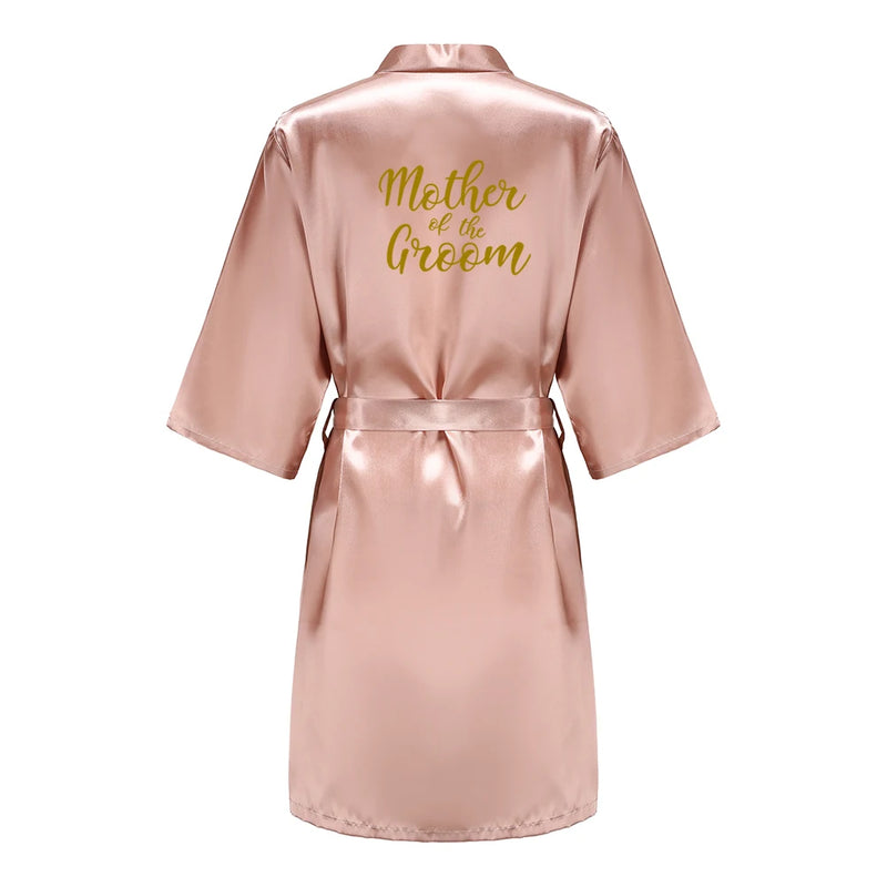 Rose Gold Kimono Satin Women Bathrobe Wedding Sister | SAMAG