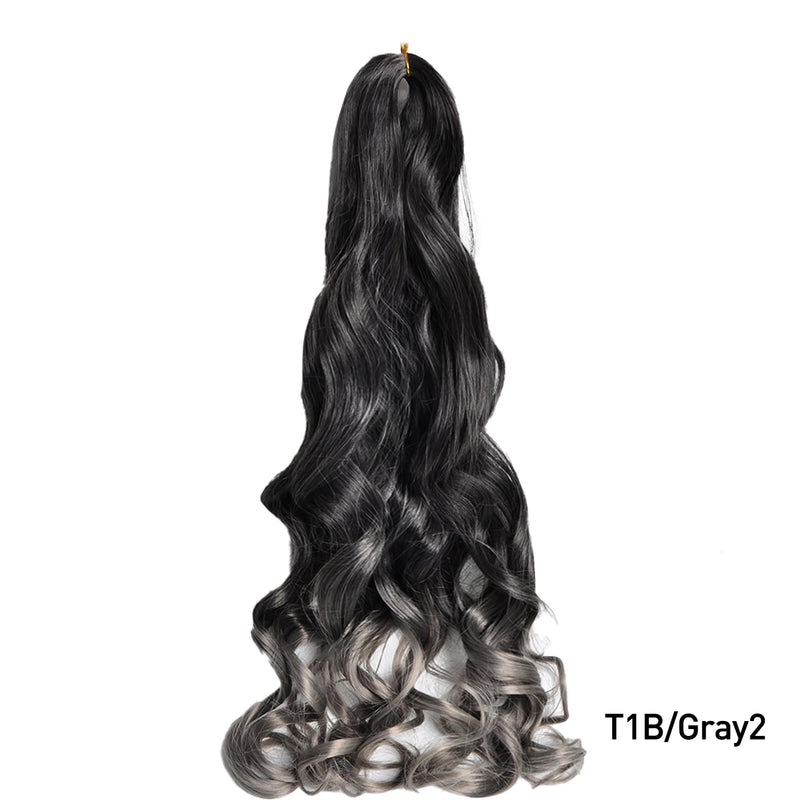 Loose Wave Braiding Hair Extensions 24" Synthetic Spiral Curls Braids Hair Pre Stretched Bouncy Braid French Curls Braiding Hair