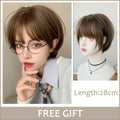 LM Medium Length Pink Cosplay Wig Heat Resistant Costume Party Synthetic Wigs 2 Clip On Ponytail 7 Colors