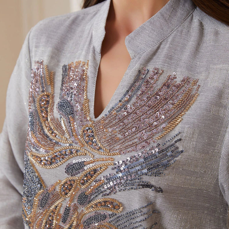 Zahraa Dubai Sequins Embroidery Luxury Woman Evening | SAMAG
