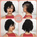 Short Bantu Braided Wigs Synthetic Full Lace Handmade Cornrow Braided Wigs 350# Ginger Braids Wig with Baby Hair for Black Women