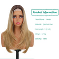 210g/pcs 180% Density Lace Wig 6-24-613 Color Middle Part Glueless Lace Wigs 24 Inch Ombre Blonde Synthetic Hair Daily Use Wigs