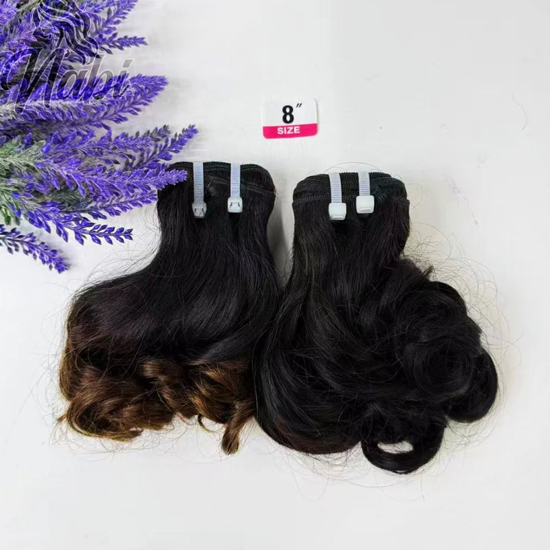 Indian Virgin Hair Human Bundles 8-18inch for Weaving Loose Bouncy Human Hair Natural Ombre Weft Extension for Black Women