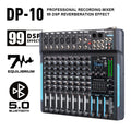 Debra DP-10 Audio Mixer DJ Controller 10-channel 99 DSP Reverb Recording Mixer with Bluetooth 5.0 Professional Performance