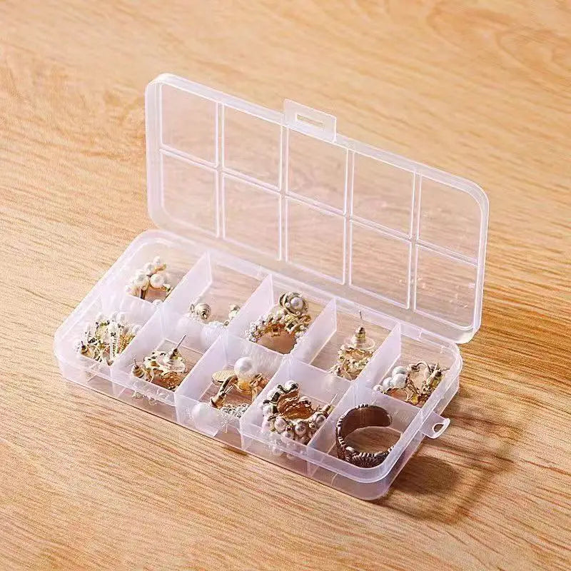 Transparent Storage Container Jewelry Box Clear Plastic Organizer Box Empty Earring Storage Organizer Display Case for Beads