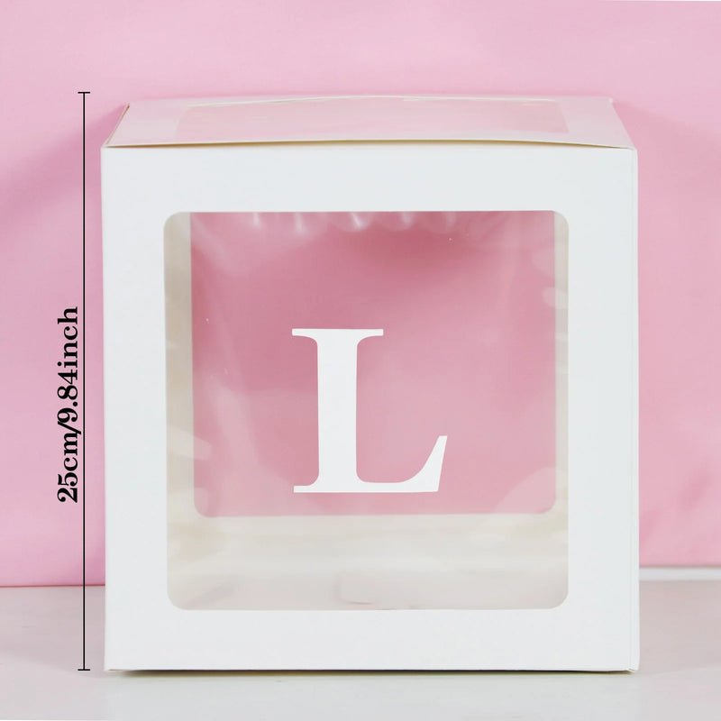 Transparent Letter Balloon Box Baby Shower Decorations Happy Birthday Wedding EID Decor 1st Birthday Party Supplies Balloon Box