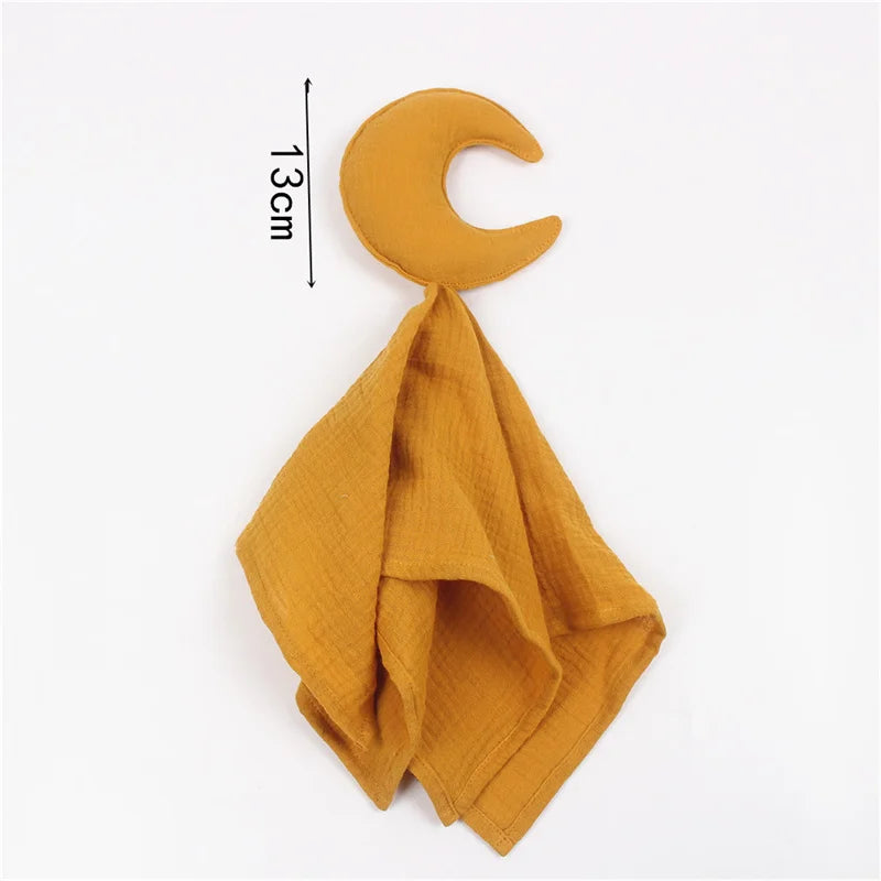 Baby Security Blanket Soft Cotton Muslin Comforter for Newborn Infant Sleeping Snuggle Toy Stuffed Animal Soothe Appease Towel