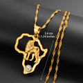 Anniyo Africa Map Pendant Necklace Women Men Silver Color/Gold Color Ethiopian Jewelry Wholesale African Hiphop Item @132106