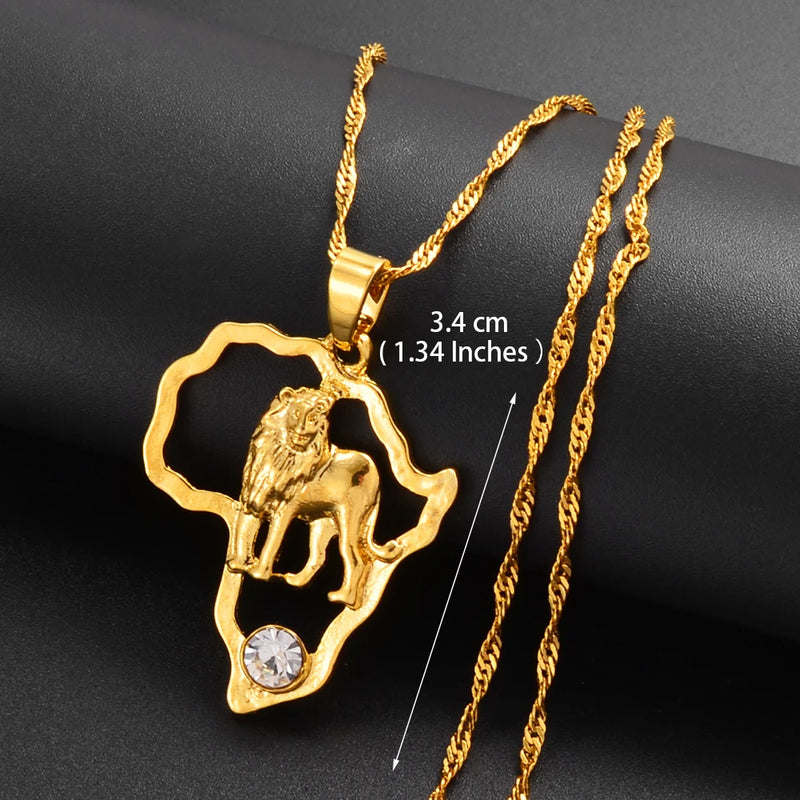 Anniyo Africa Map Pendant Necklace Women Men Silver Color/Gold Color Ethiopian Jewelry Wholesale African Hiphop Item @132106