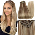 Full Shine Clip in Hair Extensions Human Hair Clip Balayage 7pcs 120g Double Weft Hair Extensions Human Hair For Woman