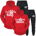 Lover Tracksuit Hoodies Printing QUEEN KING Couple Sweatshirt Plus Size Hooded Clothes Women Two Piece Set - View 3 | SAMAG