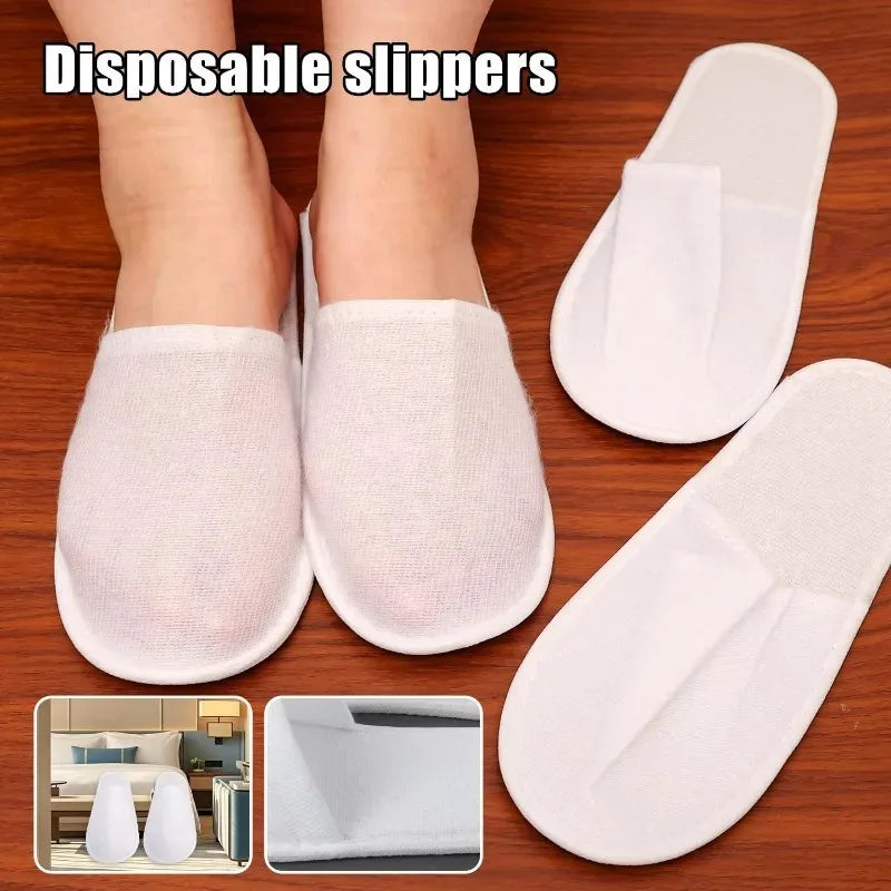 40pairs 2026 White Hotel Slipper Unisex Disposable Slippers for Home Guests Non-Slip Bathroom Spa Slippers Shoes for Men Women