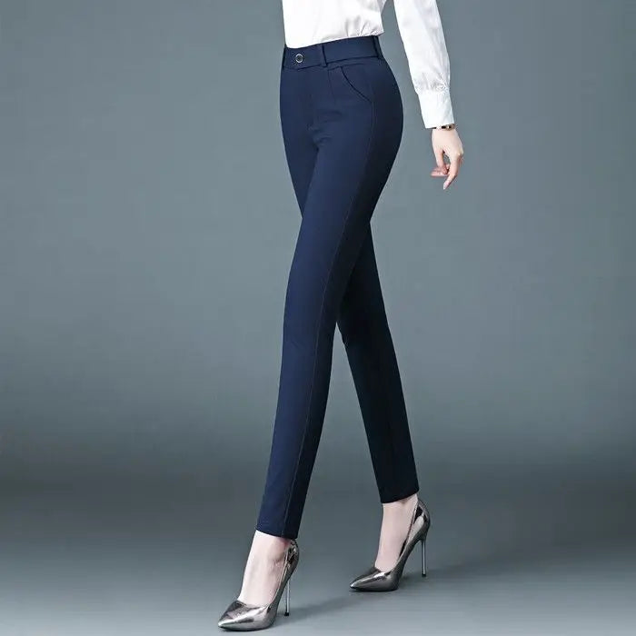 Summer Thin Draped Slim Work Trousers for Women Straight - View 7 | SAMAG