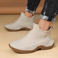 High-end Rain Shoes Men Simple Waterproof Anti-slip and Wear-resistant Short Rain Boots Fishing Rubber Shoes Kitchen Water Shoes