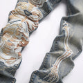 Men's Skull Boot Cut Denim Jeans Vintage Blue Devil | SAMAG