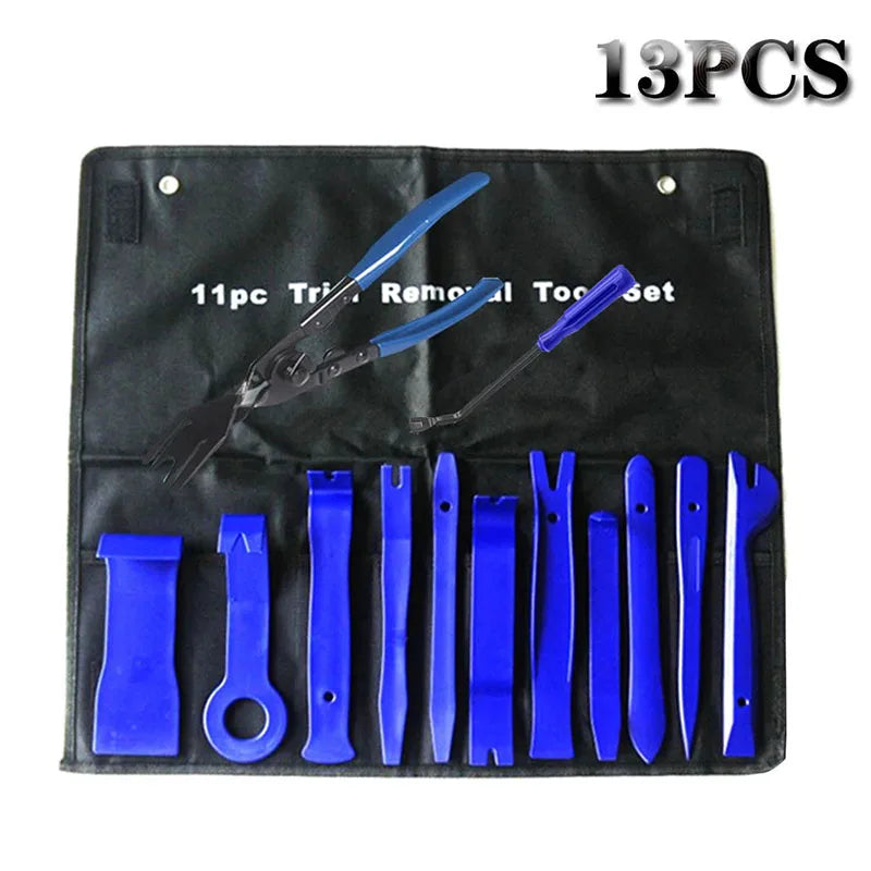 Car Disassembly Tool Car Trim Removal Tools Kit Door Panel Radio Stereo Dash Removal Tool Clip Pliers Fastener Remover Pry Tool