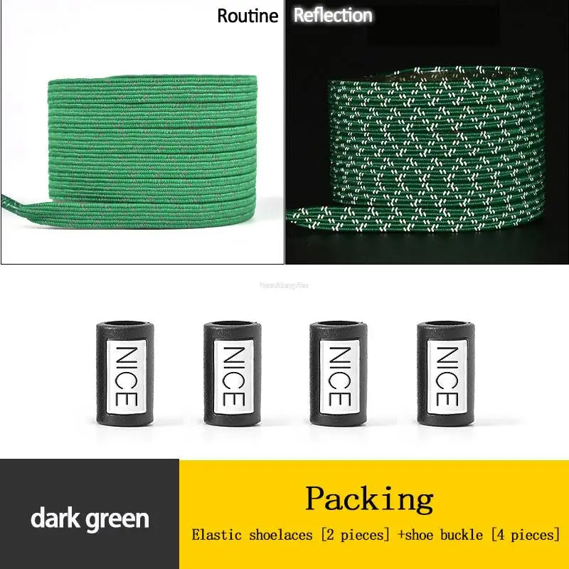 New Reflective No Tie Shoelaces Elastic Laces Sneakers Flat Shoe laces without ties Kids Adult Shoelace One size fits all Shoes