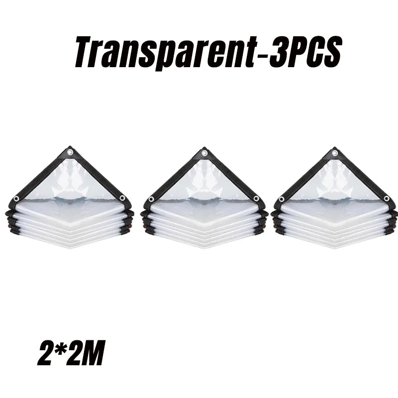 Thick Transparent PVC Tarp Heavy Duty Waterproof Weatherproof Cover for Outdoor Patio Garden Balcony Greenhouse and Rain Shelter