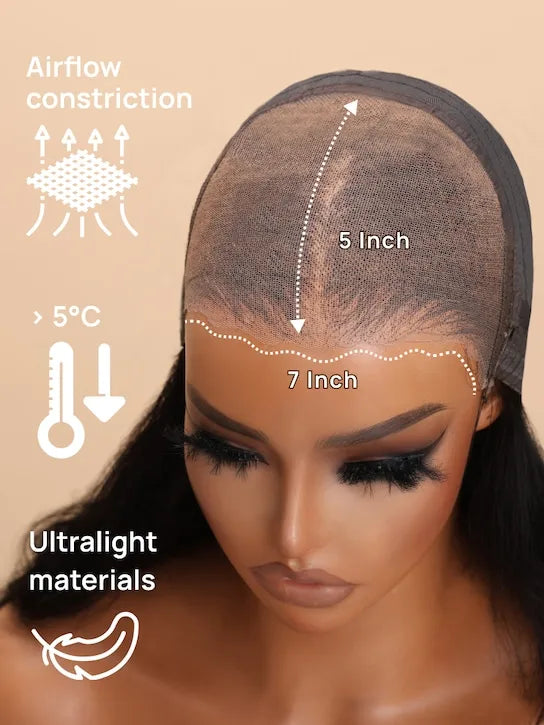 Nadula 13x4 7X5 Chestnut Brown BOB Wig Yaki Straight Pre-Bleached Knots Pre Cut HD Transparent Lace Human Hair Wig Ready to Wear