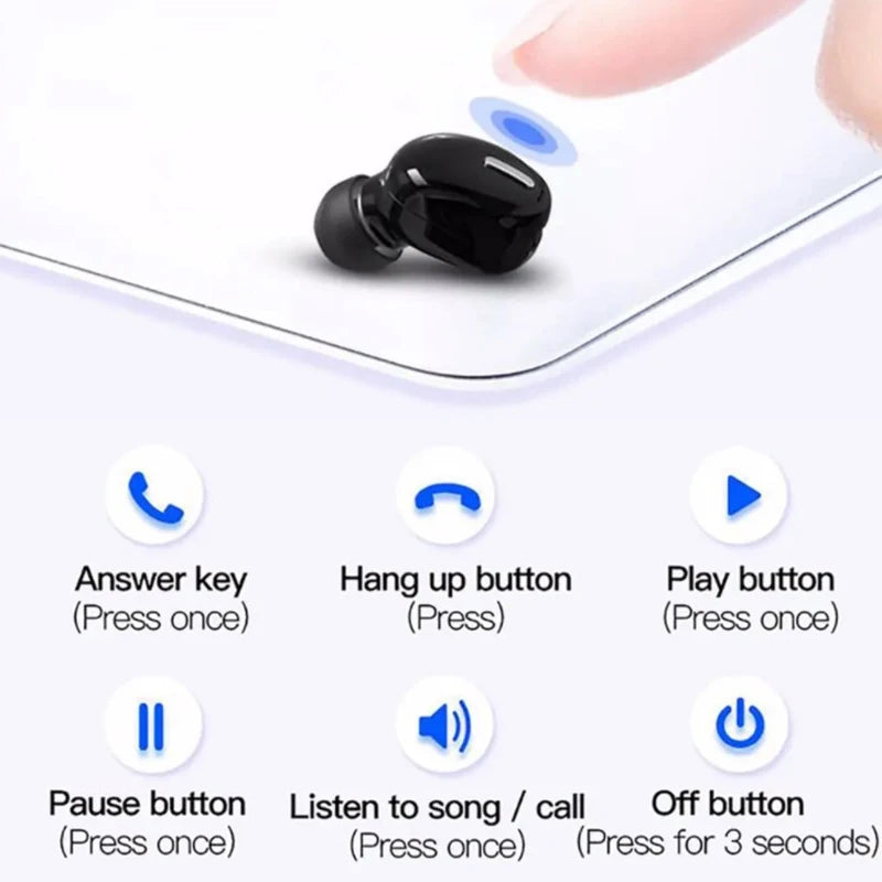 1Pc Wireless Bluetooth-compatible 5.0 Earphone In Ear Sport With Handsfree Headset All Phone Headphones