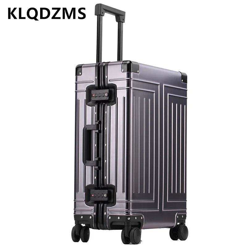 KLQDZMS 20'24'26'29 Inch Business Trolley Case All Aluminum Magnesium Alloy Boarding Case Large Capacity Universal Wheel Luggage