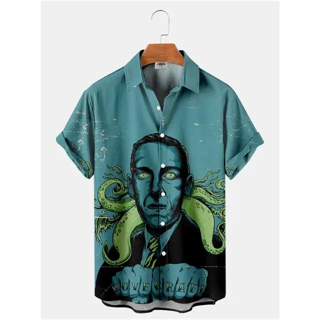Summer Men's Hawaiian Shirt Movie Figures Horror Vintage | SAMAG