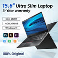New 15.6" Portable Laptop Intel 6500Y 32GB RAM 2TB SSD Windows 11 5000mAh Backlit Keyboard Fingerprint Office Gaming Notebook PC