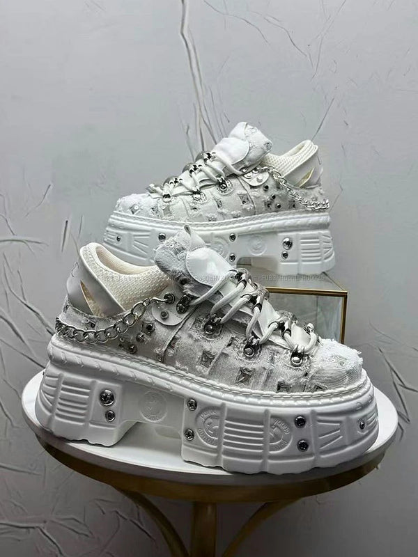 2026 Summer New Men's Punk Style Platform Heightening Niche Personality Fried Street Fashion Dad Shoes