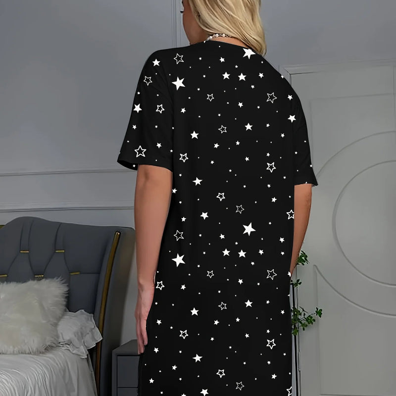 A Lovely Dress for Women Featuring a Cat And Star Letter | SAMAG