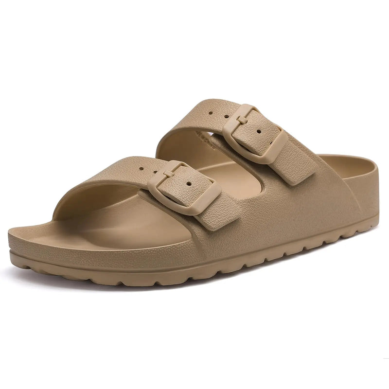 Evshine Women's Summer Orthopedic Sandals Comfy Arch Support Beach Slippers wirh Adjustable Buckle Soft Bottom EVA House Slides