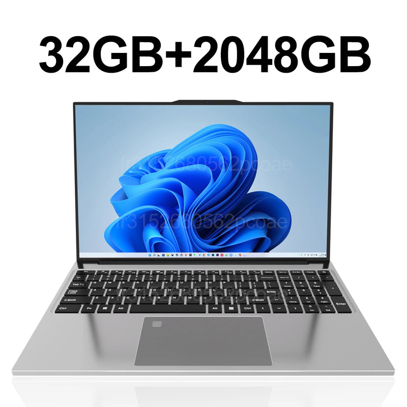LENO 15.6" Laptop Portable Intel Core i7-6500U 32GB RAM 2TB SSD Windows 11 Notebook Gamer 1080P Display Office Study Computer PC