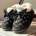 Platform Ankle Boots Female Bowknot Luxury Designer Indoor Fluffy Women's Slippers Trend Winter Snow Booties Flat Plush Footwear