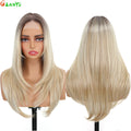 210g/pcs 180% Density Lace Wig 6-24-613 Color Middle Part Glueless Lace Wigs 24 Inch Ombre Blonde Synthetic Hair Daily Use Wigs
