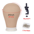 Alileader Canvas Block Poly Head Wig Making Head Weft/Wig Display Styling Mannequin Head Manikin Head Dryer20.5" 21"22.5"23inch