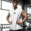 Summer men's casual wide-shoulder sleeveless vest, large-sized round-neck bird-eye fabric vest, outdoor breathable casual vest