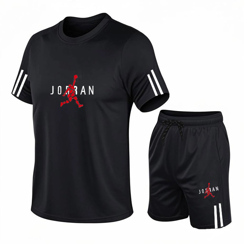 Men's Casual Sports Two - Piece Set, Fashionable Printed Short - Sleeved and Running - View 4 | SAMAG