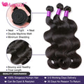 Aopusi Body Wave Bundles With Closure Brazilian Human Hair Weave Bundles With Closure Hair Extension 3/4 Bundles With Closure