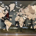 Wood World Atlas Acrylic 3D Solid Crystal Bedroom Wall With Living Room Classroom Stickers Office Decoration Ideas Wooden Sketch