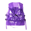 Mauroicardi Spring Autumn Short Cool Transparent Purple White PVC Leather Vest Men Luxury Designer Y2K Clothes Sleeveless Jacket