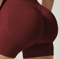 Women's Seamless Butt Lifting Sports Shorts, Suitable For Gym Workout, Cycling, Running, Black Tight Pants, Summer