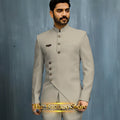 Matching Design Men's Suit 2pcs African/Indian Safiri Attire Customized Set with Gold Button for Wedding Party Formal Events