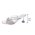 Women's Rhinestone High Heel Sandals Open Toe Slingback Crystal Dress Shoes Wedding Party Heels
