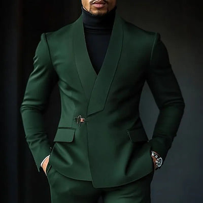 Chic Shawl Lapel Green Suits for Men Slim Fit Wedding | SAMAG