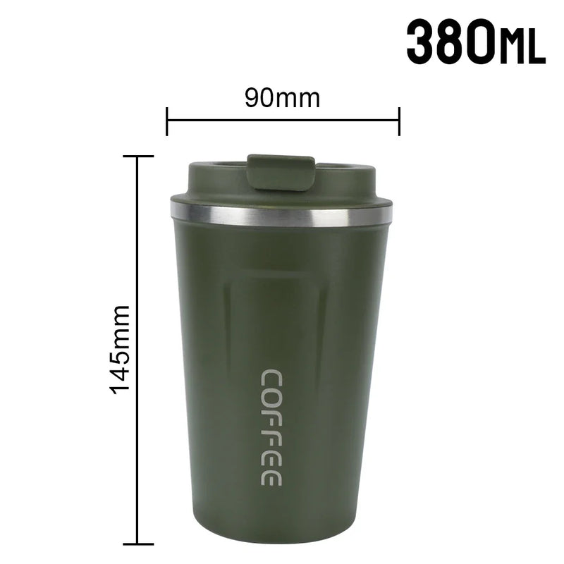 Thermo Cafe Coffee Mug 380/510ML Car Thermos Mug Leak_Proof Travel Thermo Cup for Tea Water Coffee Double Stainless Steel