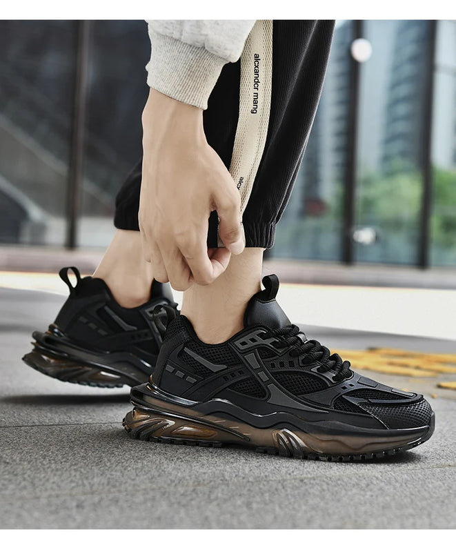 High-quality Large-sized Round-toed Thick-soled Height-increasing Shock-absorbing and Low-top New Casual Sports Shoes