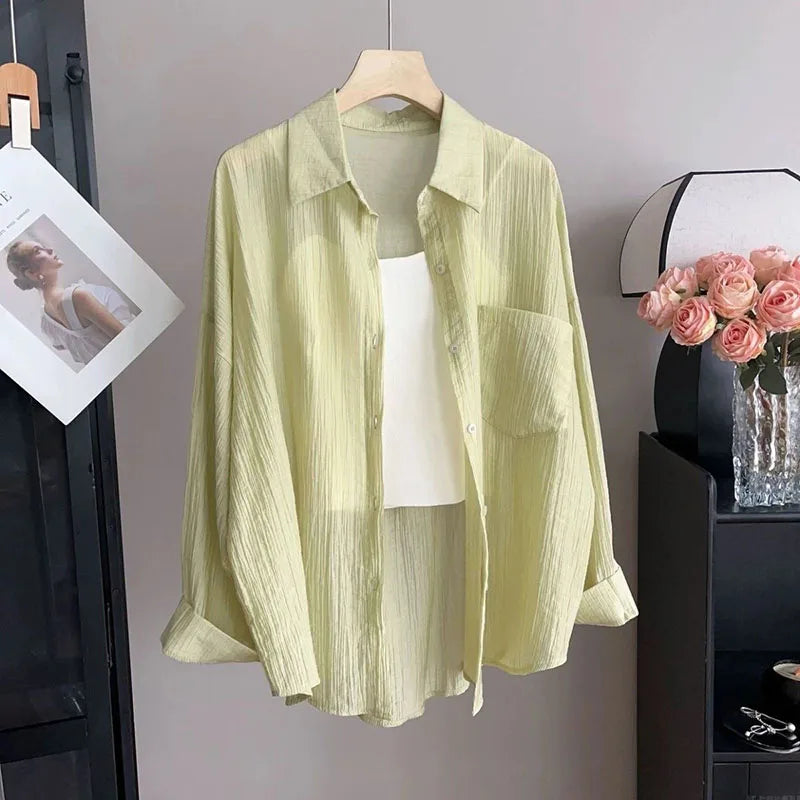 Summer Sunscreen Shirt Women Elegant Perspective Thin - View 9 | SAMAG