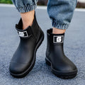 Men's Short-Tube Non-Slip Rain Boots, Fashionable Low-Top Water Shoes, Pvc One-Piece Molded Rain Boots, Waterproof Shoes for Farm Work